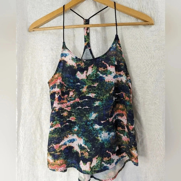 H & M, watercolor, racerback, spaghetti strap tank top, women's size 4 A8 - Picture 6 of 7